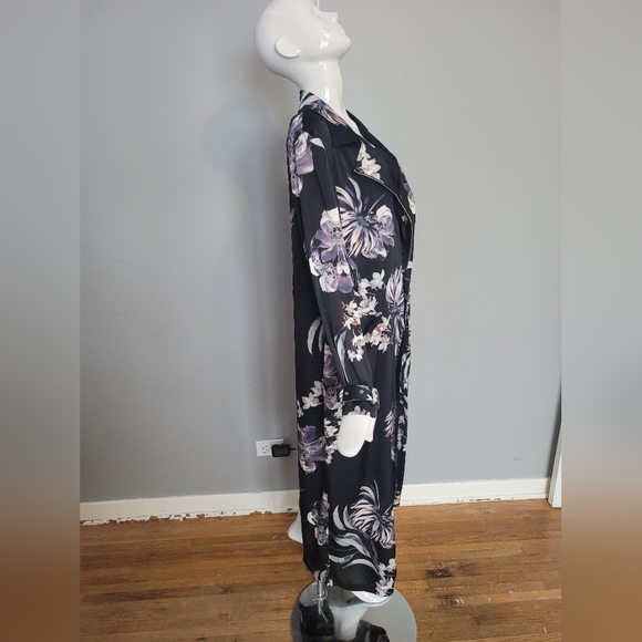 Missguided Floral Print Duster Coat, GUC, Size 8 - Picture 6 of 13